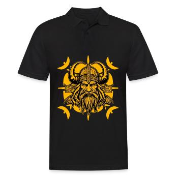 Wikinger - Männer Poloshirt - Schwarz - Vorne - Kai (181cm)