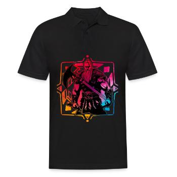 Wikinger - Männer Poloshirt - Schwarz - Vorne - Kai (181cm)