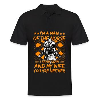 Je suis un homme des nordiques, j’ai peur d’Odin et de ma femme. - Polo Homme - noir - Devant - Kai (181cm)
