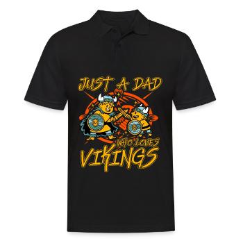 Nur ein Vater, der Wikinger liebt - Männer Poloshirt - Schwarz - Vorne - Kai (181cm)