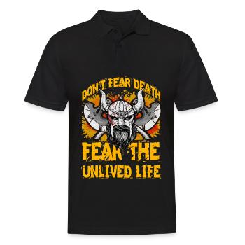 Fürchte nicht den Tod, fürchte das ungelebte Leben - Männer Poloshirt - Schwarz - Vorne - Kai (181cm)