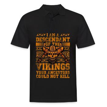 Je suis un Descendant des Vikings, vos ancêtres - Polo Homme - noir - Devant - Kai (181cm)