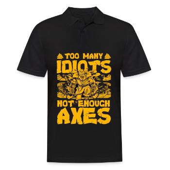Zu viele Idioten, nicht genug Äxte - Männer Poloshirt - Schwarz - Vorne - Kai (181cm)