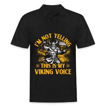 Ich schreie nicht, das ist meine Wikingerstimme - Männer Poloshirt - Schwarz - Vorne - Kai (181cm)