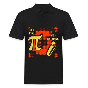 Mathe-Humor – Pi vs. imaginäre Zahl - Männer Poloshirt - Schwarz - Vorne - Kai (181cm)