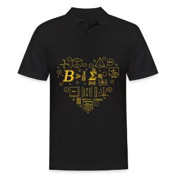 Mathe-Wortspiel – Sei größer als der Durchschnitt - Männer Poloshirt - Schwarz - Vorne - Kai (181cm)