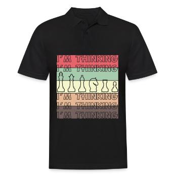Humour d’échecs – Je pense - Polo Homme - noir - Devant - Kai (181cm)