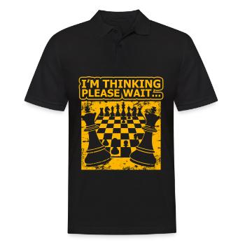 Humour d’échecs – Je pense - Polo Homme - noir - Devant - Kai (181cm)