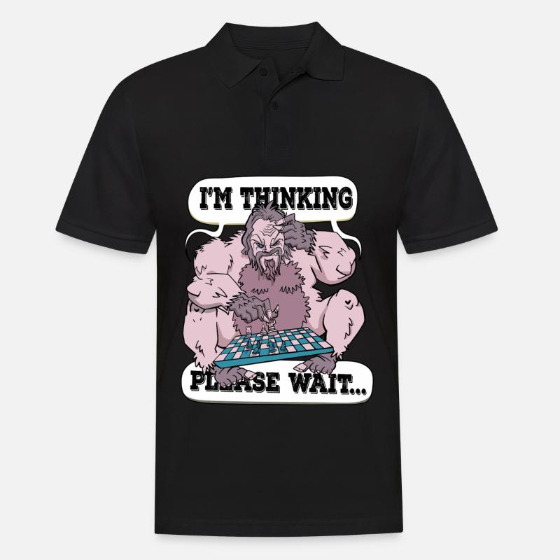 I'm thinking please wait Chess - Men's Polo Shirt - black