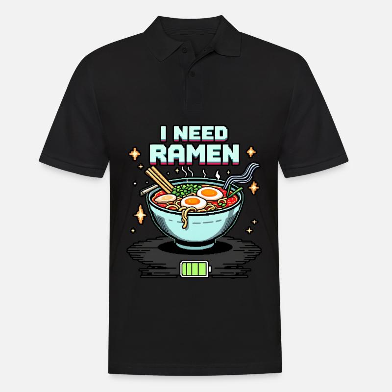 Ich brauche Ramen - Männer Poloshirt - Schwarz