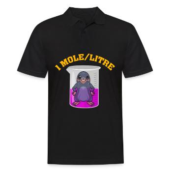 1 Mole/L - Men's Polo Shirt - black - Front - Kai (181cm)