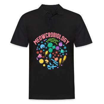 Meowcrobiology - Men's Polo Shirt - black - Front - Kai (181cm)