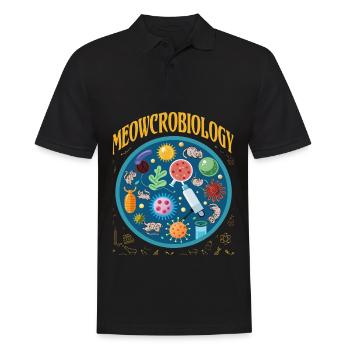 Meowcrobiology - Men's Polo Shirt - black - Front - Kai (181cm)