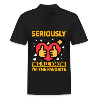 Sérieusement, nous savons tous que je suis le favori - Polo Homme - noir - Devant - Kai (181cm)