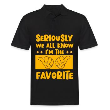 Sérieusement, nous savons tous que je suis le favori - Polo Homme - noir - Devant - Kai (181cm)