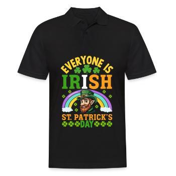 Jeder ist irisch St. Patrick's Day - Männer Poloshirt - Schwarz - Vorne - Kai (181cm)