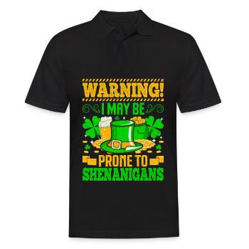 Warnung: Ich könnte anfällig für Spielereien sein - Männer Poloshirt - Schwarz - Vorne - Kai (181cm)