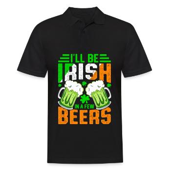 Ich werde Ire sein, wenn ich ein paar Bier trinke - Männer Poloshirt - Schwarz - Vorne - Kai (181cm)