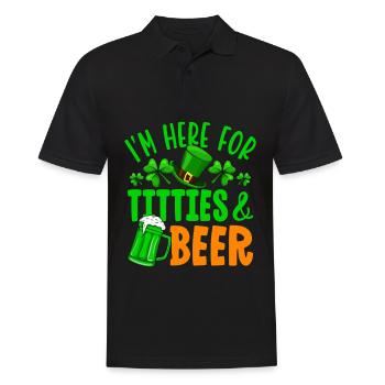 I'm here for titties & beer - Men's Polo Shirt - black - Front - Kai (181cm)