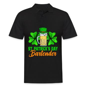 St Patrick's Day Bartender - Men's Polo Shirt - black - Front - Kai (181cm)
