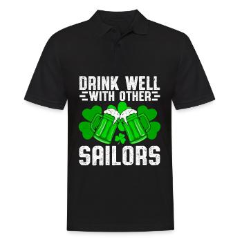 Drink well with other Sailors - Men's Polo Shirt - black - Front - Kai (181cm)