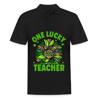 Ein glücklicher Lehrer - Männer Poloshirt - Schwarz - Vorne - Kai (181cm)