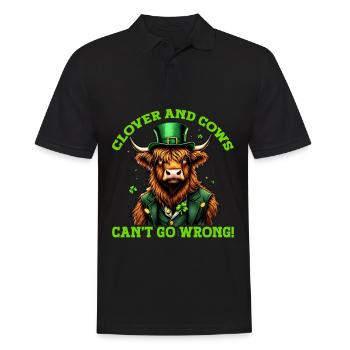 Clover and Cows can't go wrong - Men's Polo Shirt - black - Front - Kai (181cm)