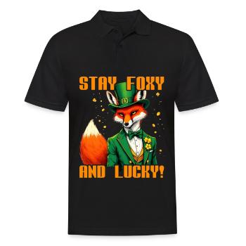 Stay Foxy and Lucky St. Patrick's Day - Men's Polo Shirt - black - Front - Kai (181cm)