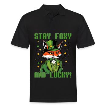 Stay Foxy and Lucky St. Patrick's Day - Men's Polo Shirt - black - Front - Kai (181cm)