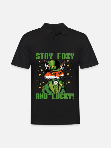 Restez Foxy et Lucky Saint-Patrick - Polo Homme - noir