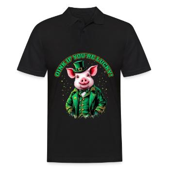 Oink, du hast Glück - Männer Poloshirt - Schwarz - Vorne - Kai (181cm)