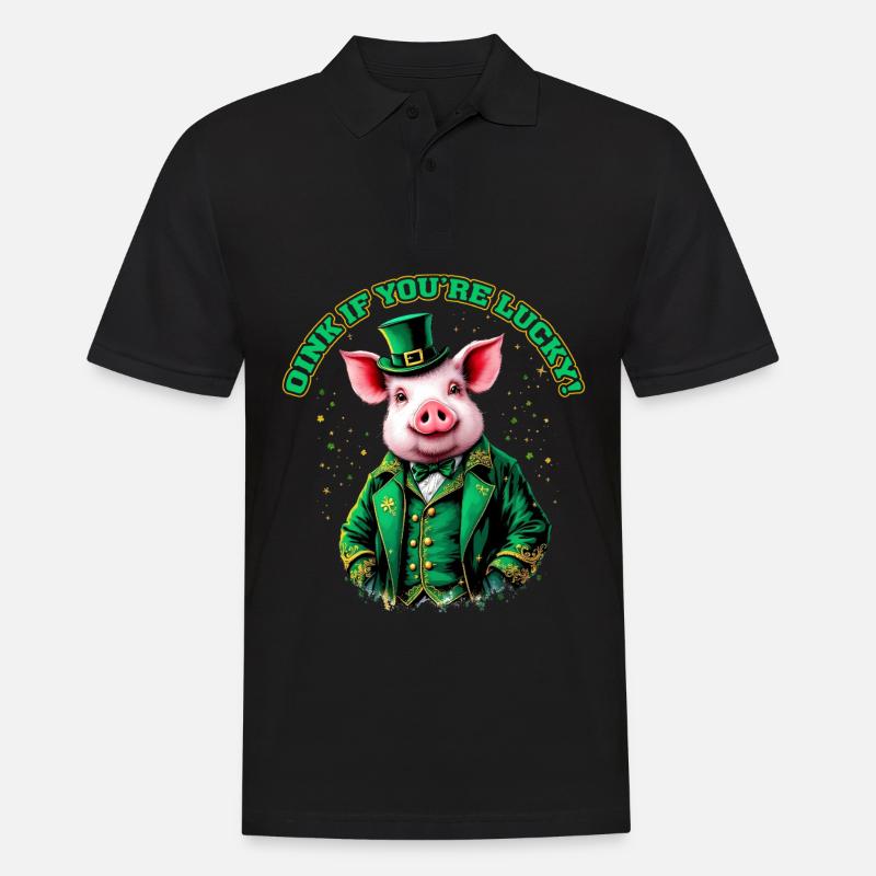 Oink, du hast Glück - Männer Poloshirt - Schwarz