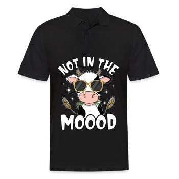 Nicht in der Moood-Kuh - Männer Poloshirt - Schwarz - Vorne - Kai (181cm)