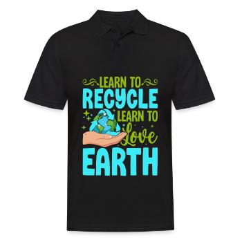 Apprendre à recycler Apprendre à aimer la Terre - Polo Homme - noir - Devant - Kai (181cm)