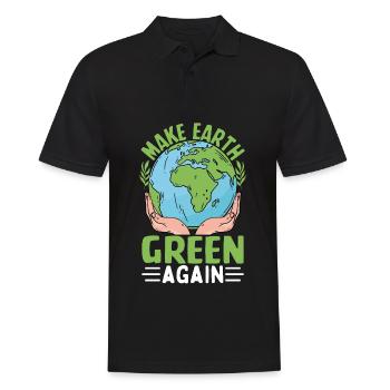 Machen Sie die Erde wieder grün - Männer Poloshirt - Schwarz - Vorne - Kai (181cm)