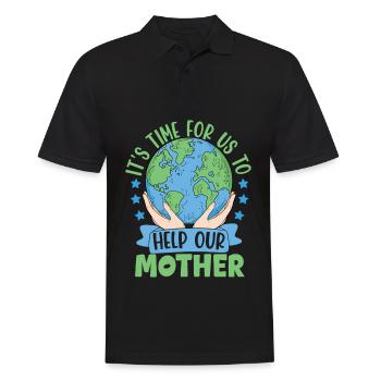 It's time for us to help our Mother - Men's Polo Shirt - black - Front - Kai (181cm)