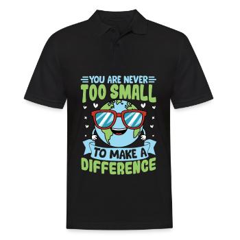 Sie sind nie zu klein, um etwas zu bewirken - Männer Poloshirt - Schwarz - Vorne - Kai (181cm)