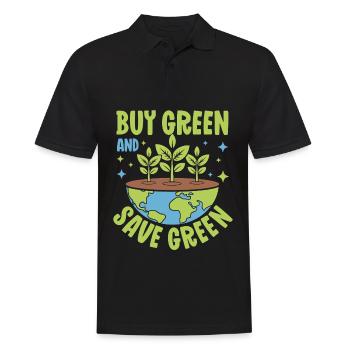 Buy Green and save Green - Men's Polo Shirt - black - Front - Kai (181cm)