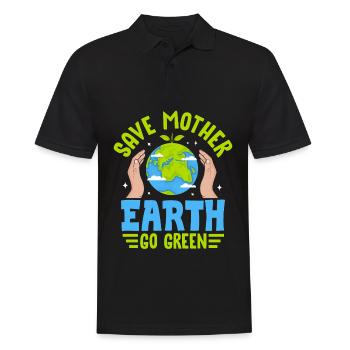 Save Mother Earth Go Green - Men's Polo Shirt - black - Front - Kai (181cm)