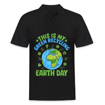 This is my Green Recycling Earth day - Men's Polo Shirt - black - Front - Kai (181cm)