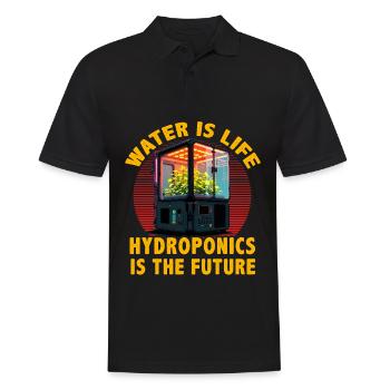Water is Life Hydroponics is the future - Men's Polo Shirt - black - Front - Kai (181cm)