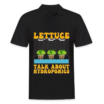 Lettuce talk about Hydroponics - Men's Polo Shirt - black - Front - Kai (181cm)