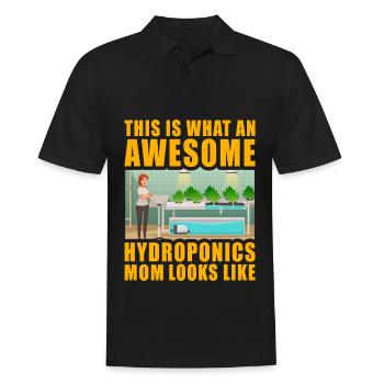 This is what an awesome Hydroponics Mom looks like - Men's Polo Shirt - black - Front - Kai (181cm)