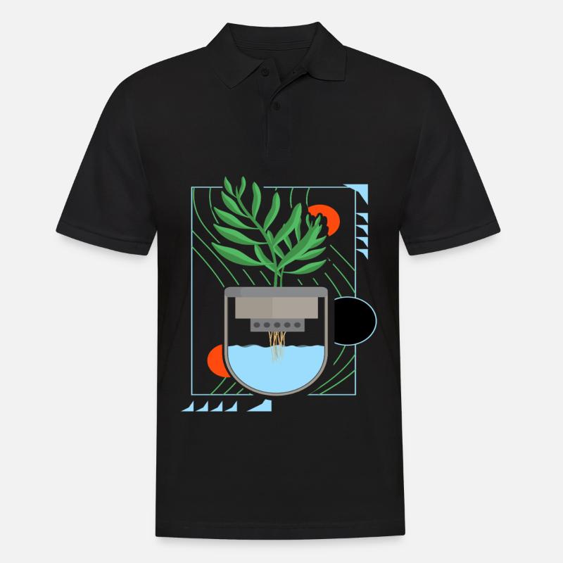Hydroponik - Männer Poloshirt - Schwarz