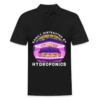 Easily distracted by Hydroponics - Men's Polo Shirt - black - Front - Kai (181cm)