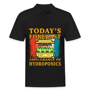 Today's forecast 100% chance of Hydroponics - Men's Polo Shirt - black - Front - Kai (181cm)