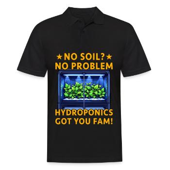 Keine Erde? Kein Problem, Hydroponik hat dich erwischt! - Männer Poloshirt - Schwarz - Vorne - Kai (181cm)