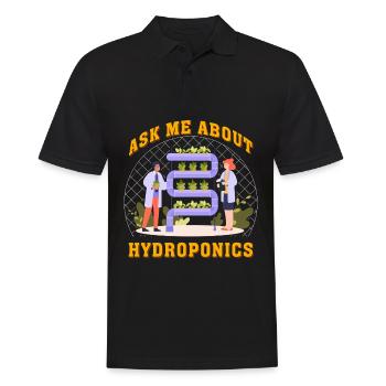 Ask me about Hydroponics - Men's Polo Shirt - black - Front - Kai (181cm)