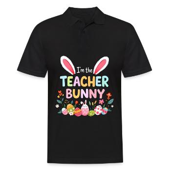 I'm the teacher bunny - Men's Polo Shirt - black - Front - Kai (181cm)