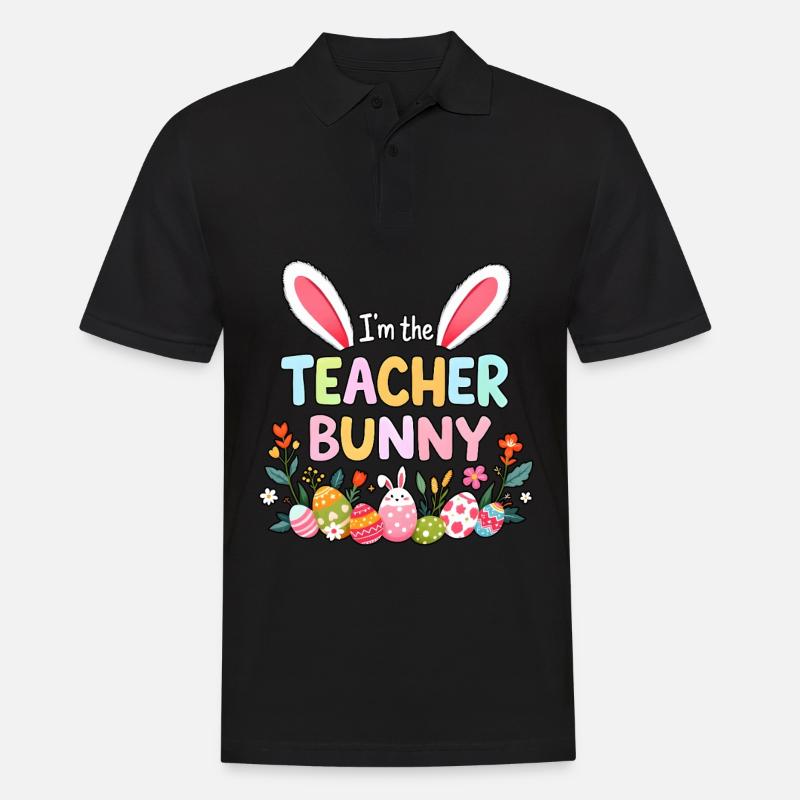 Ich bin der Lehrerhase - Männer Poloshirt - Schwarz